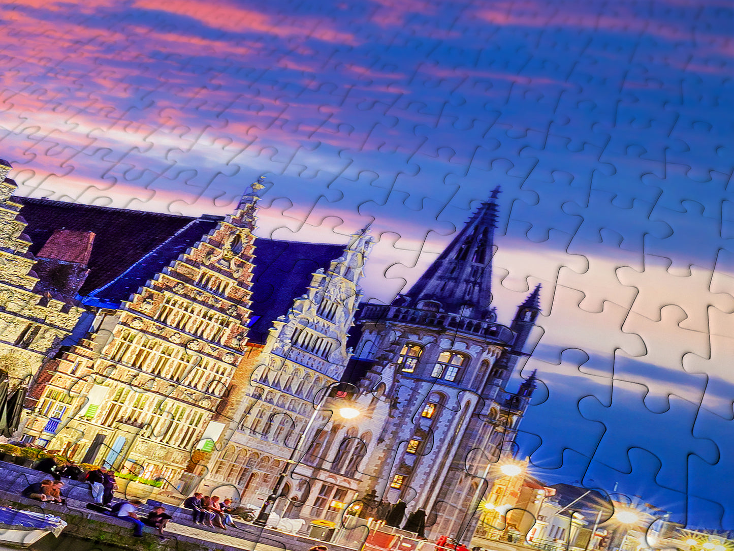 1000 Pieces Jigsaw Puzzle - Ghent at Twilight, Belgium (2097)
