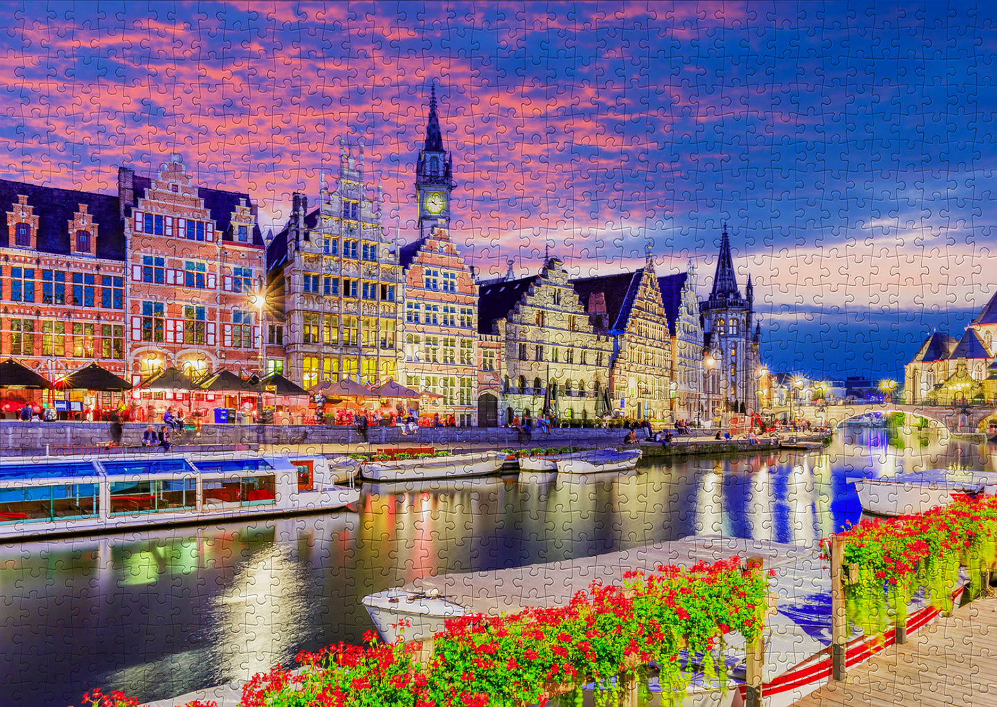 1000 Pieces Jigsaw Puzzle - Ghent at Twilight, Belgium (2097)