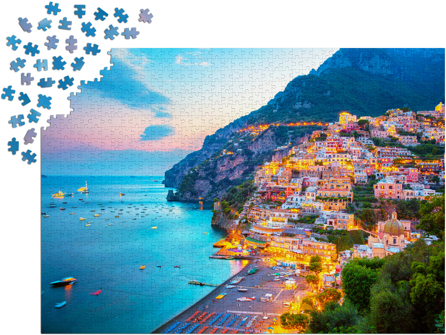 1000 Pieces Jigsaw Puzzle - Positano at Dusk, Italy (2098)