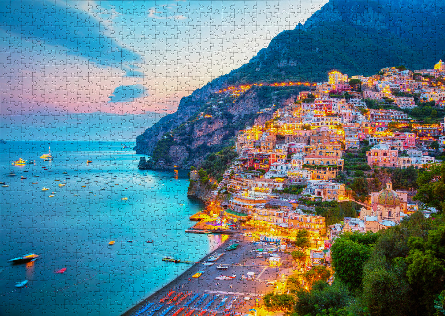 1000 Pieces Jigsaw Puzzle - Positano at Dusk, Italy (2098)