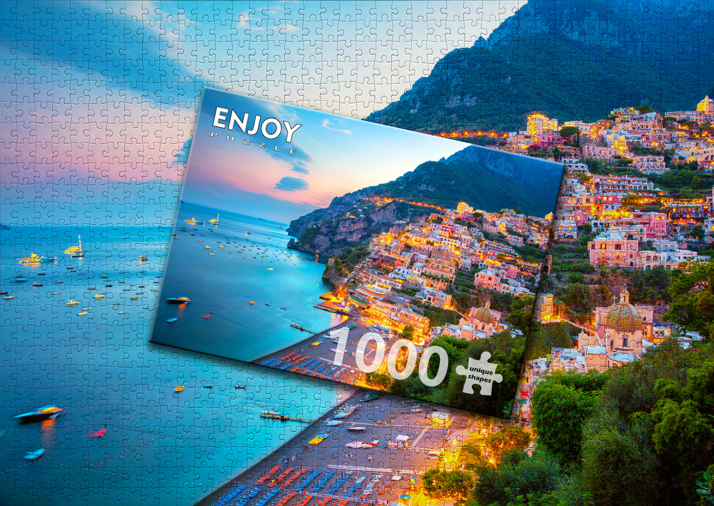 1000 Pieces Jigsaw Puzzle - Positano at Dusk, Italy (2098)