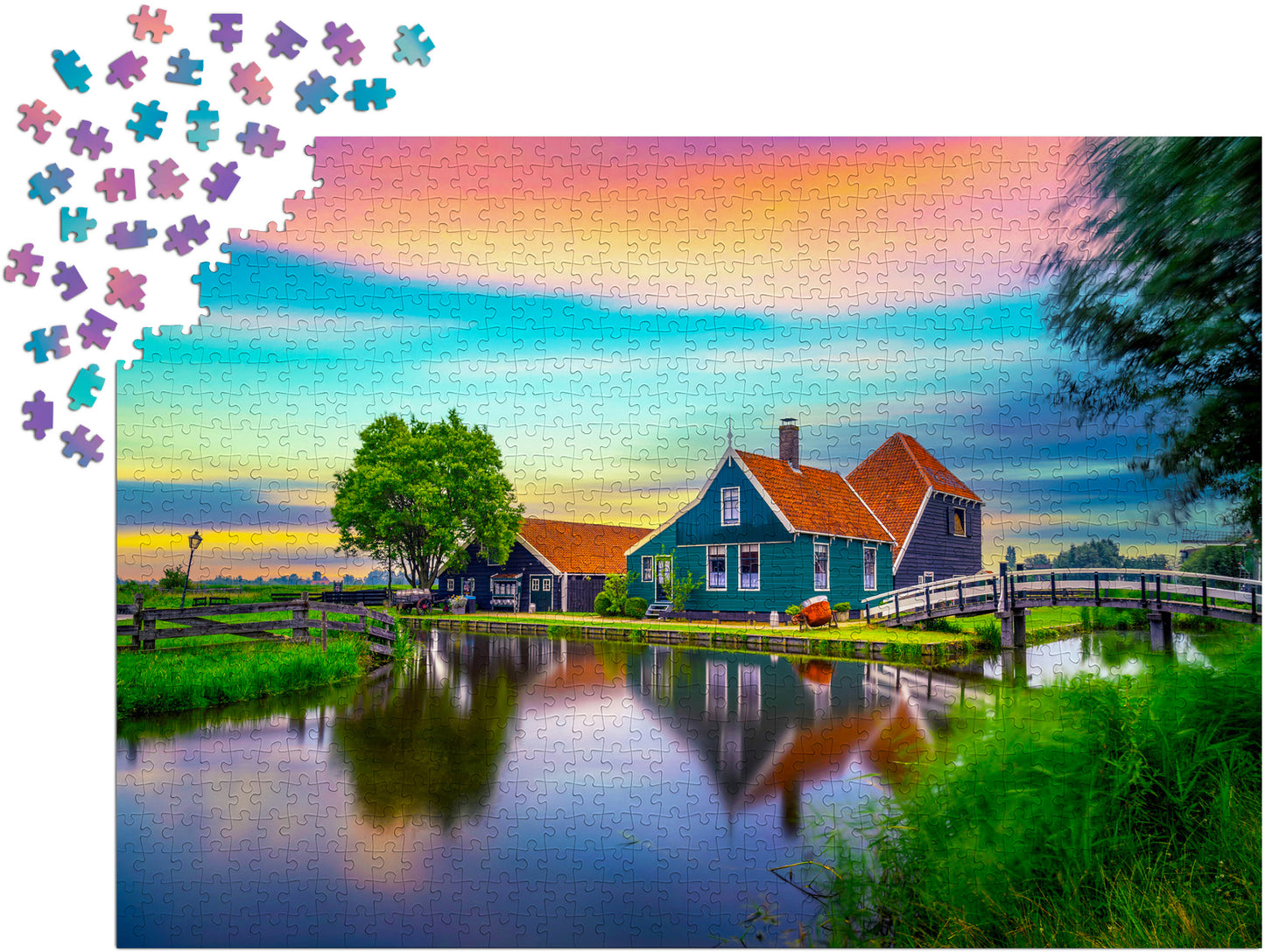 1000 Pieces Jigsaw Puzzle - Farm House in the Netherlands (2099)
