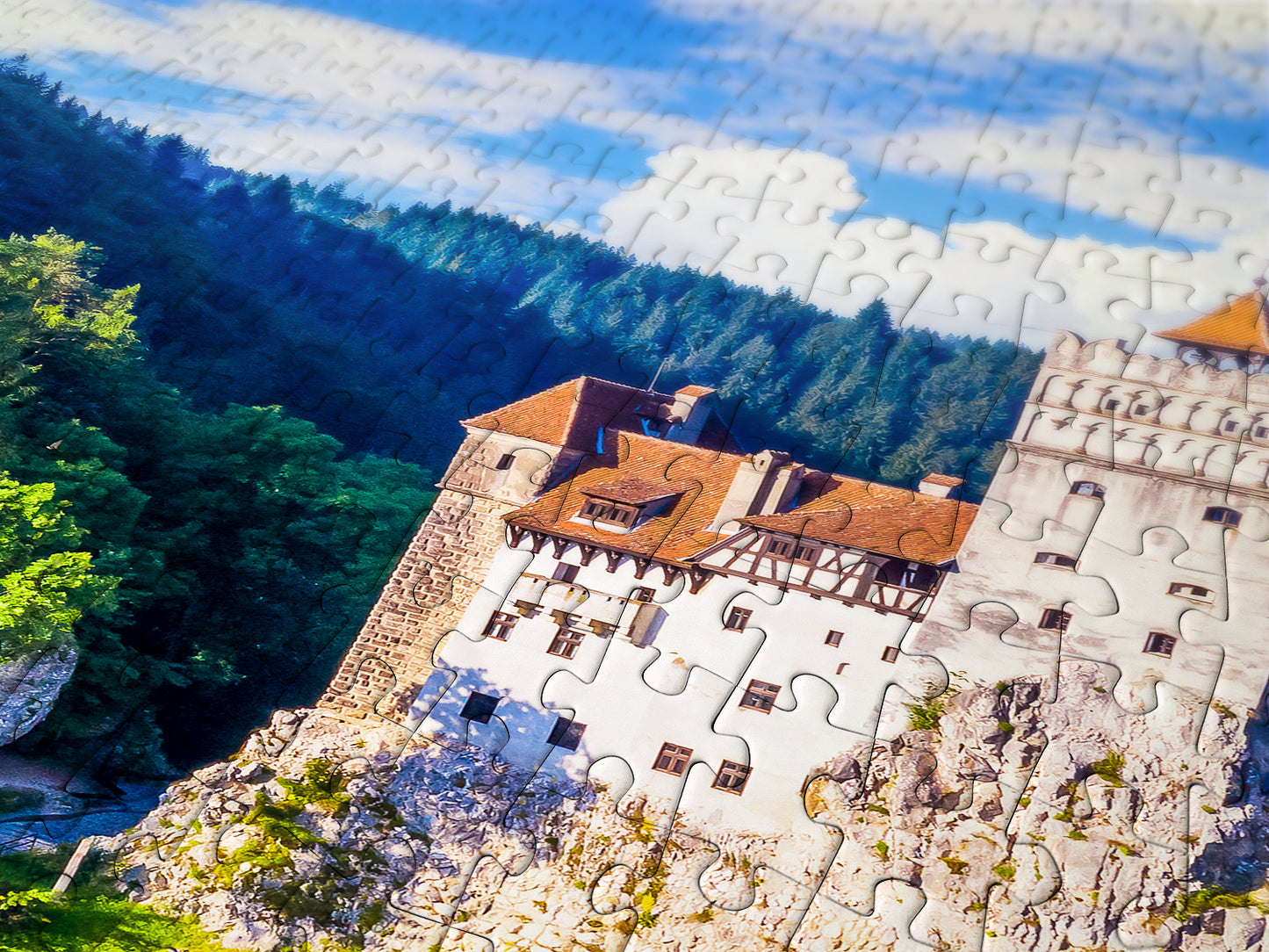 1000 Pieces Jigsaw Puzzle - Bran Castle in Summer, Romania (2100)