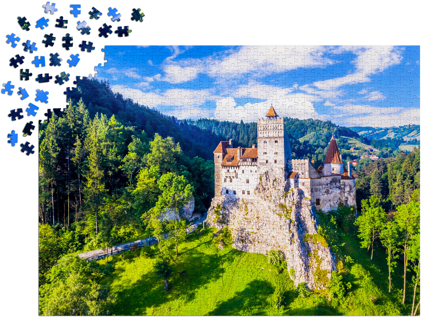 1000 Pieces Jigsaw Puzzle - Bran Castle in Summer, Romania (2100)