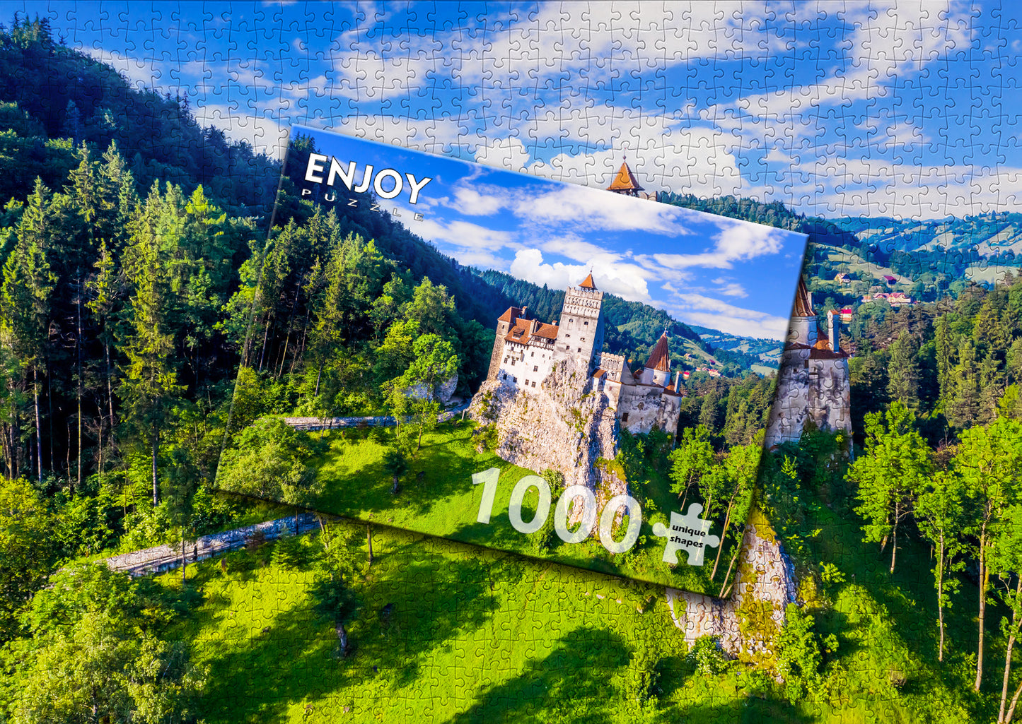 1000 Pieces Jigsaw Puzzle - Bran Castle in Summer, Romania (2100)