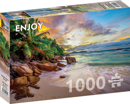 1000 Pieces Jigsaw Puzzle - Seychelles Beach at Sunset (2102)