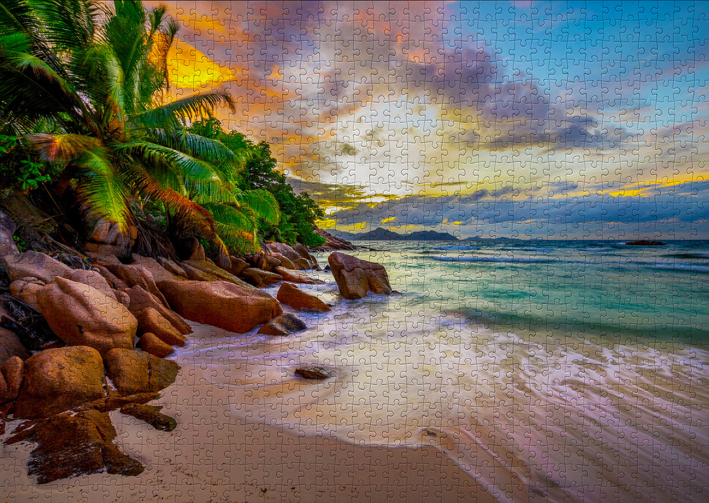 1000 Pieces Jigsaw Puzzle - Seychelles Beach at Sunset (2102)