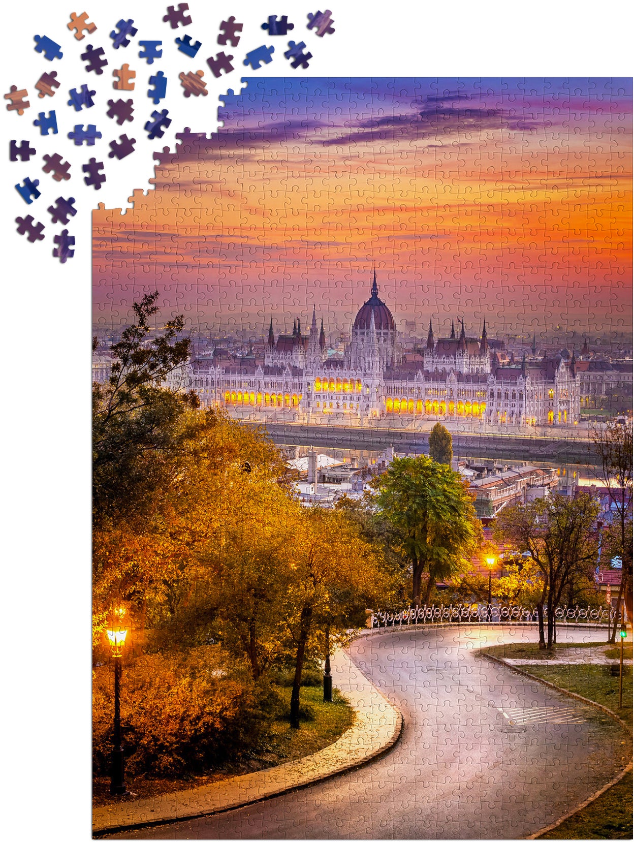 1000 Pieces Jigsaw Puzzle - Buda District with Hungarian Parliament (2115)