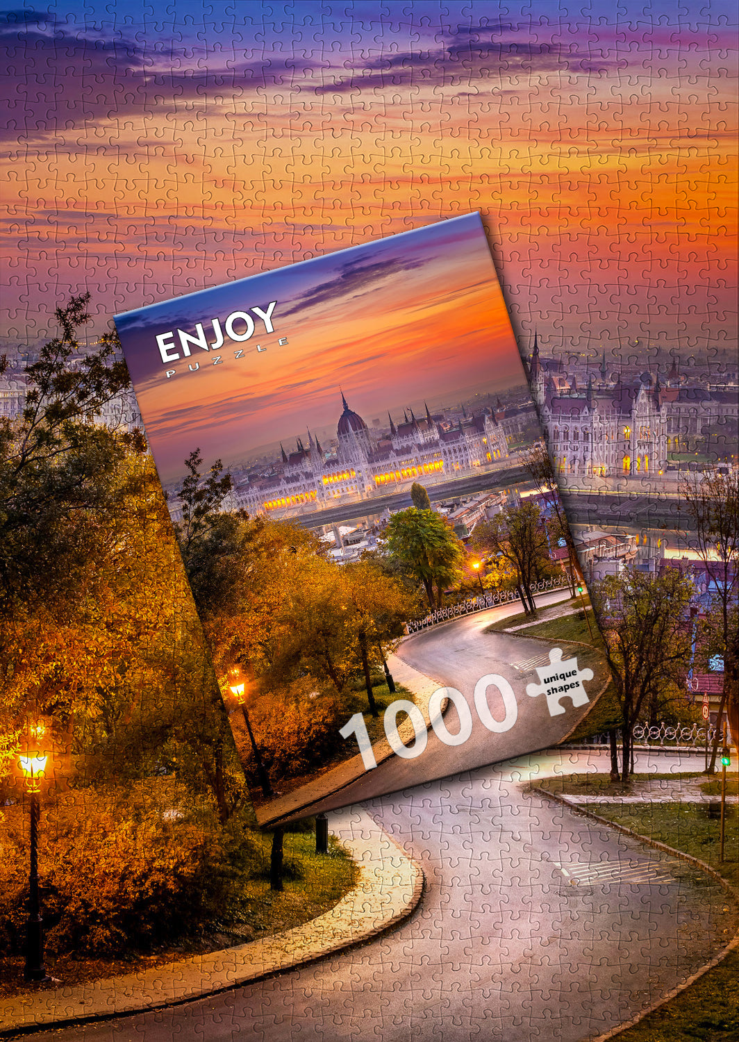 1000 Pieces Jigsaw Puzzle - Buda District with Hungarian Parliament (2115)