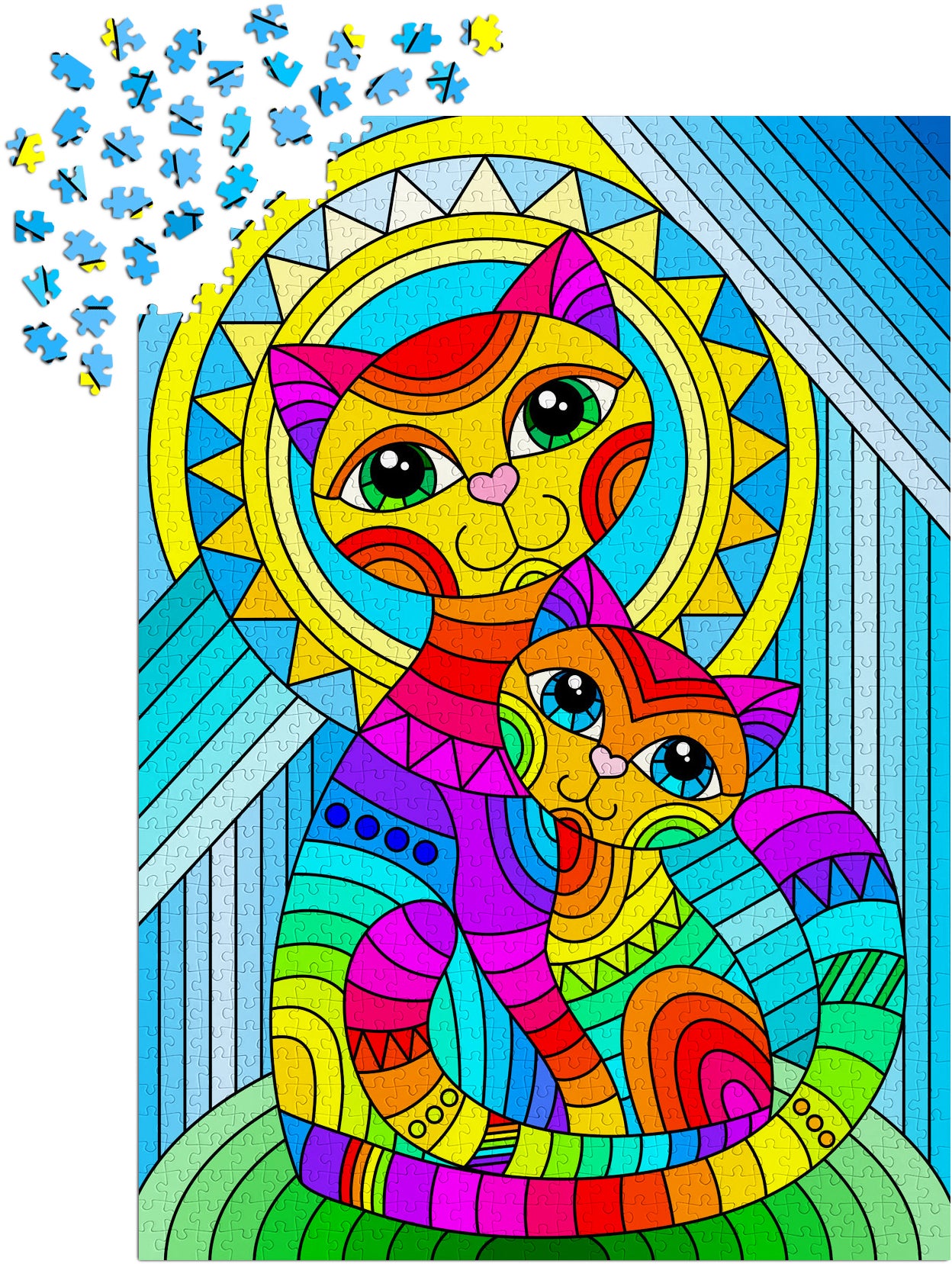1000 Pieces Jigsaw Puzzle - Inseparable Cat and Kitten (2122)