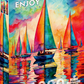 1000 Pieces Jigsaw Puzzle - Colorful Sailboats (2305)