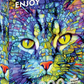 1000 Pieces Jigsaw Puzzle - Fiona the Stained Glass Cat (2310)
