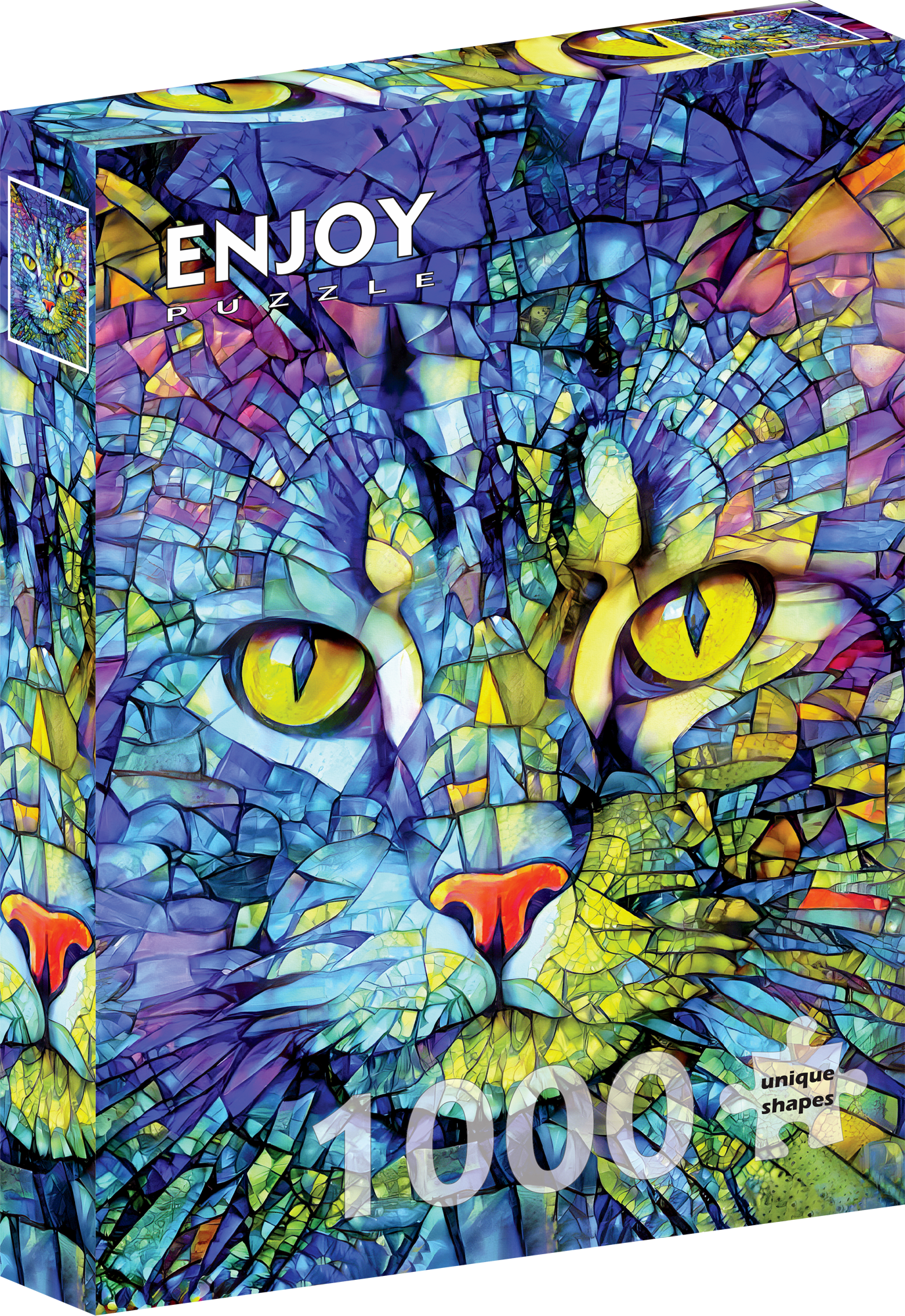 1000 Pieces Jigsaw Puzzle - Fiona the Stained Glass Cat (2310)
