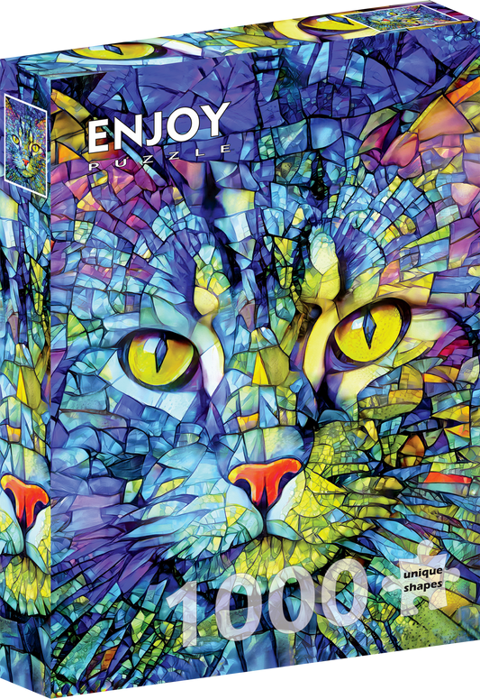 1000 Pieces Jigsaw Puzzle - Fiona the Stained Glass Cat (2310)