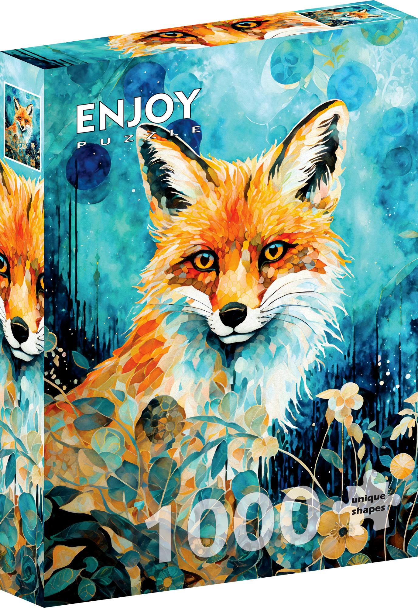 1000 Pieces Jigsaw Puzzle - Red Fox on Blue (2325)