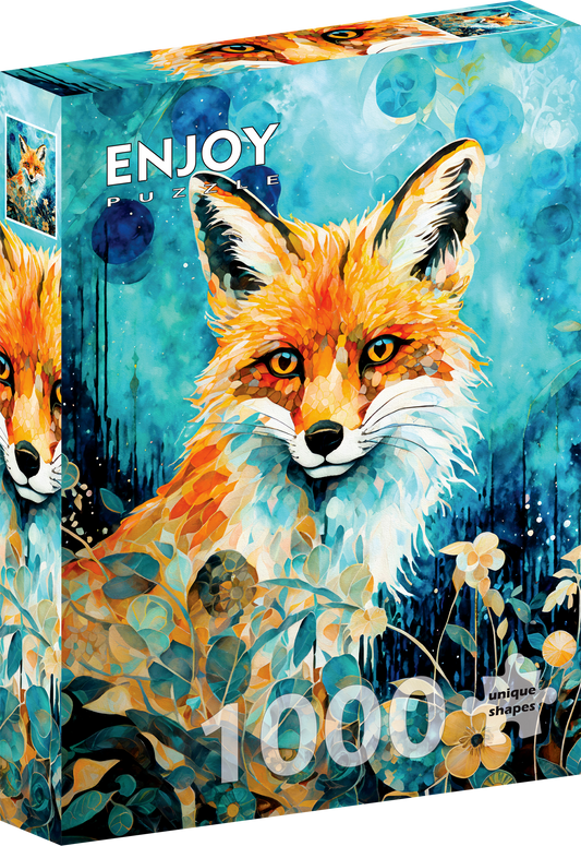 1000 Pieces Jigsaw Puzzle - Red Fox on Blue (2325)