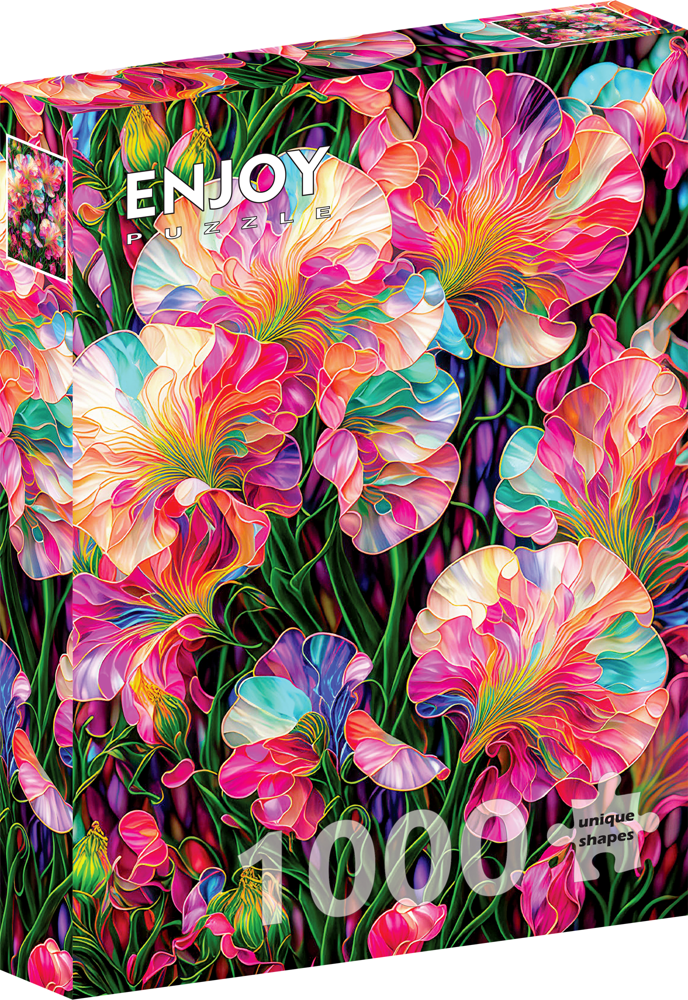 1000 Pieces Jigsaw Puzzle - Sweet Peas Stained Glass (2330)