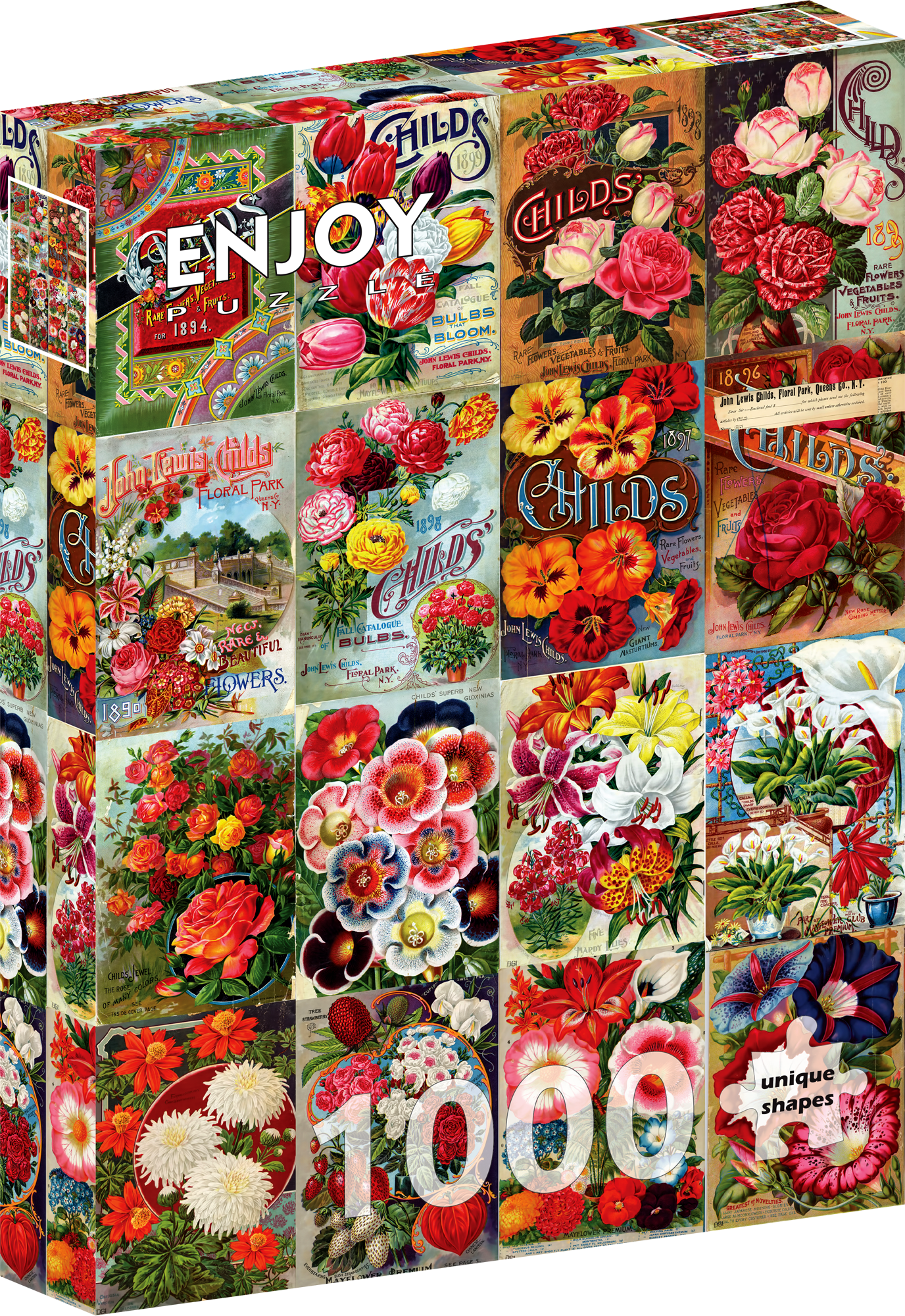 1000 Pieces Jigsaw Puzzle - Vintage Flower Seed Catalog Collage (2341)