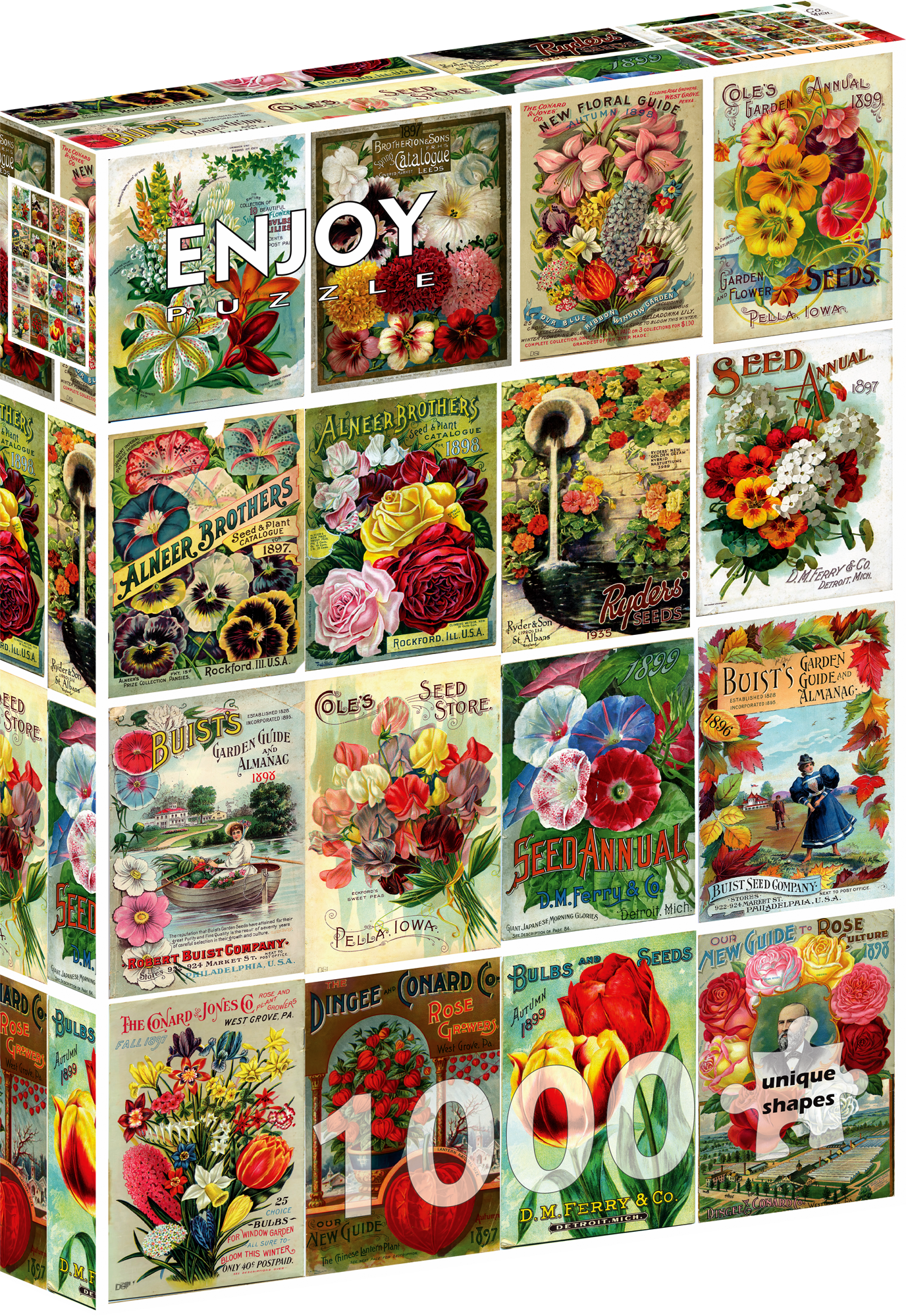 1000 Pieces Jigsaw Puzzle - Vintage Flower Seed Packets (2342)