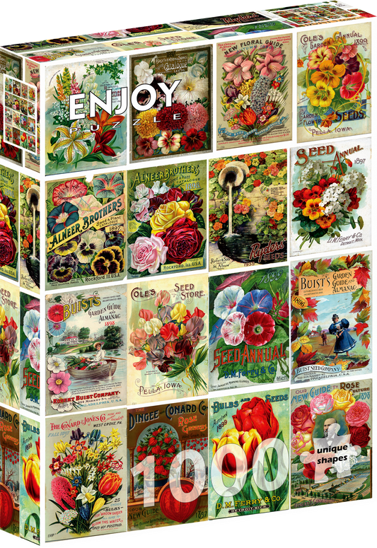 1000 Pieces Jigsaw Puzzle - Vintage Flower Seed Packets (2342)