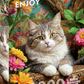 1000 Pieces Jigsaw Puzzle - Cat in Bloom (2343)