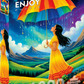 1000 Pieces Jigsaw Puzzle - Rainbow Umbrella (2386)