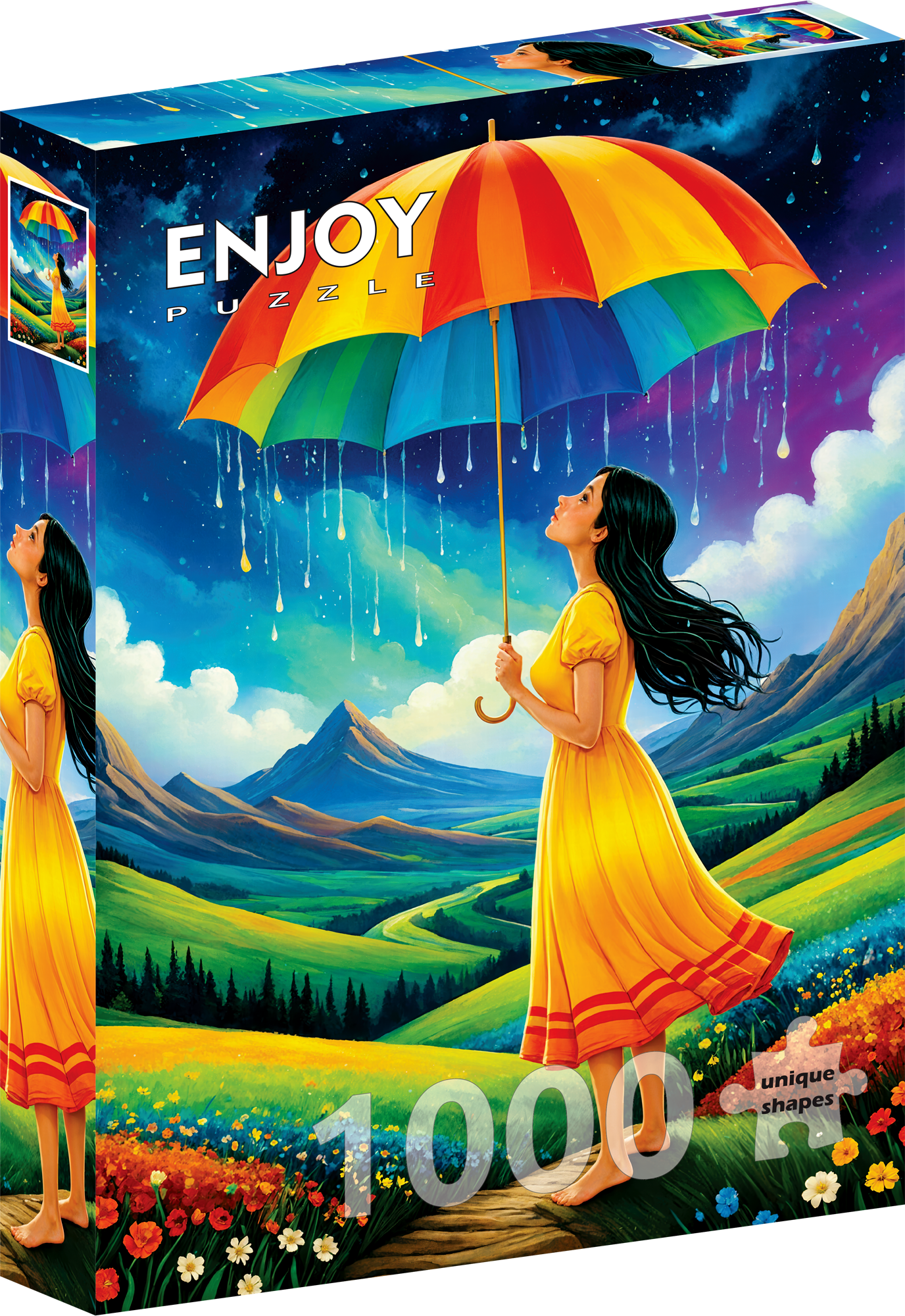 1000 Pieces Jigsaw Puzzle - Rainbow Umbrella (2386)