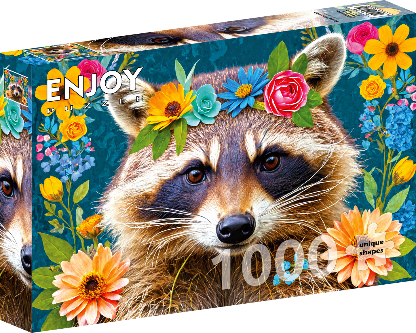 1000 Pieces Jigsaw Puzzle - Floral Raccoon (2389)
