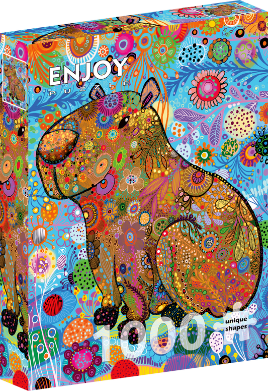 1000 Pieces Jigsaw Puzzle - Patterned Capybara (2412)