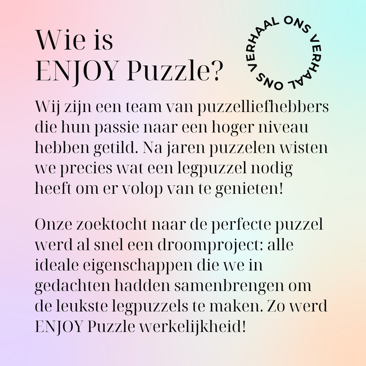 Wie is ENJOY Puzzle?