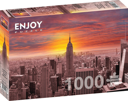 1000 Pieces Jigsaw Puzzle - Sunset Over New York Skyline