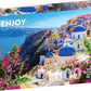 1000 Pieces Jigsaw Puzzle - Santorini View with Flowers