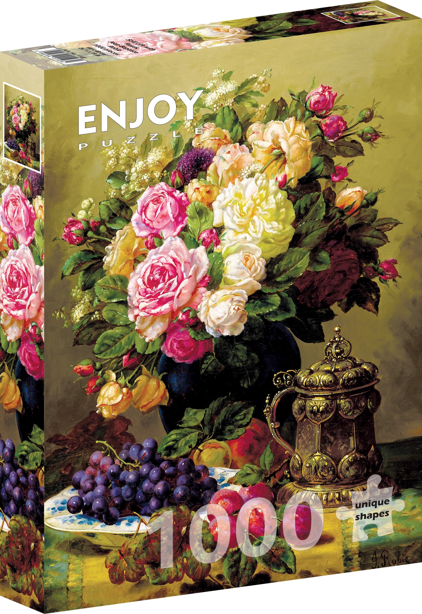 1000 Pieces Jigsaw Puzzle - Jean-Baptiste Robie: Still Life with Roses