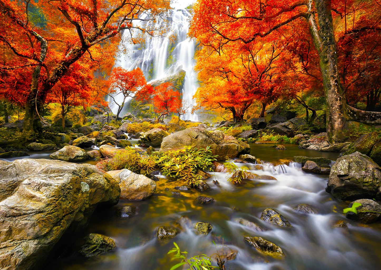 1000 Pieces Jigsaw Puzzle - Autumn Waterfall (1245)