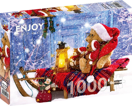 1000 Pieces Jigsaw Puzzle - Teddy Bears with Santa Hats