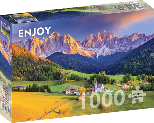 1000 Pieces Jigsaw Puzzle - Church in Dolomites Mountains