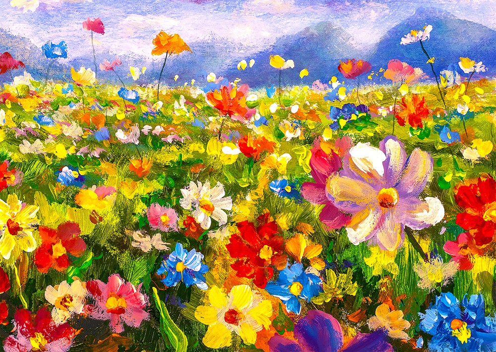 1000 Pieces Jigsaw Puzzle - Colorful Flower Meadow (1341)
