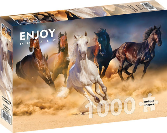 1000 Pieces Jigsaw Puzzle - Horses Running in the Desert