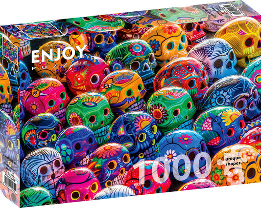 1000 Pieces Jigsaw Puzzle - Colorful Skulls