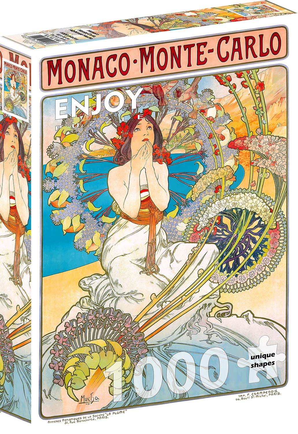 1000 Pieces Jigsaw Puzzle - Alfons Mucha: Monaco Monte Carlo