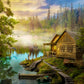 1000 Pieces Jigsaw Puzzle - A Log Cabin on the River (1602)