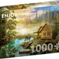 1000 Pieces Jigsaw Puzzle - A Log Cabin on the River