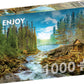 1000 Pieces Jigsaw Puzzle - A Log Cabin by the Rapids