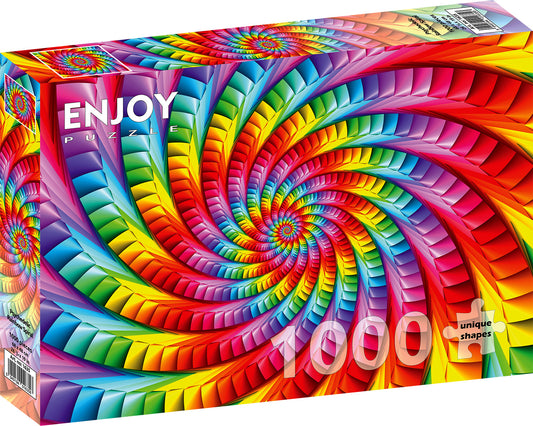 1000 Pieces Jigsaw Puzzle - Psychedelic Rainbow Spiral
