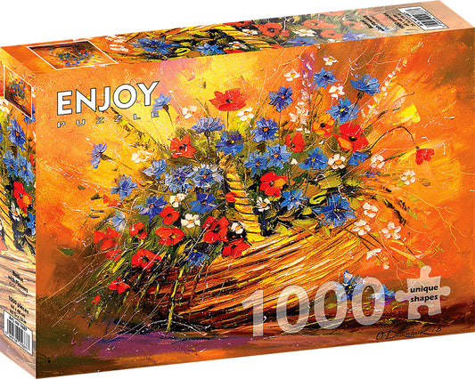 1000 Pieces Jigsaw Puzzle - Basket with Flowers