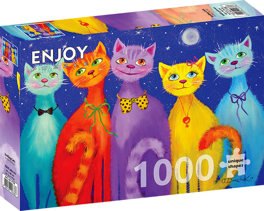 1000 Pieces Jigsaw Puzzle - Smiling Cats