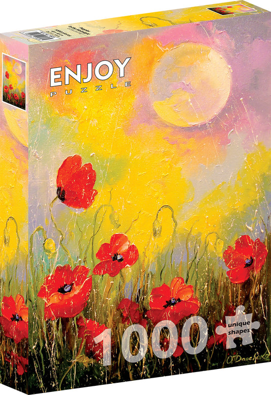 1000 Pieces Jigsaw Puzzle - Poppies in the Moonlight