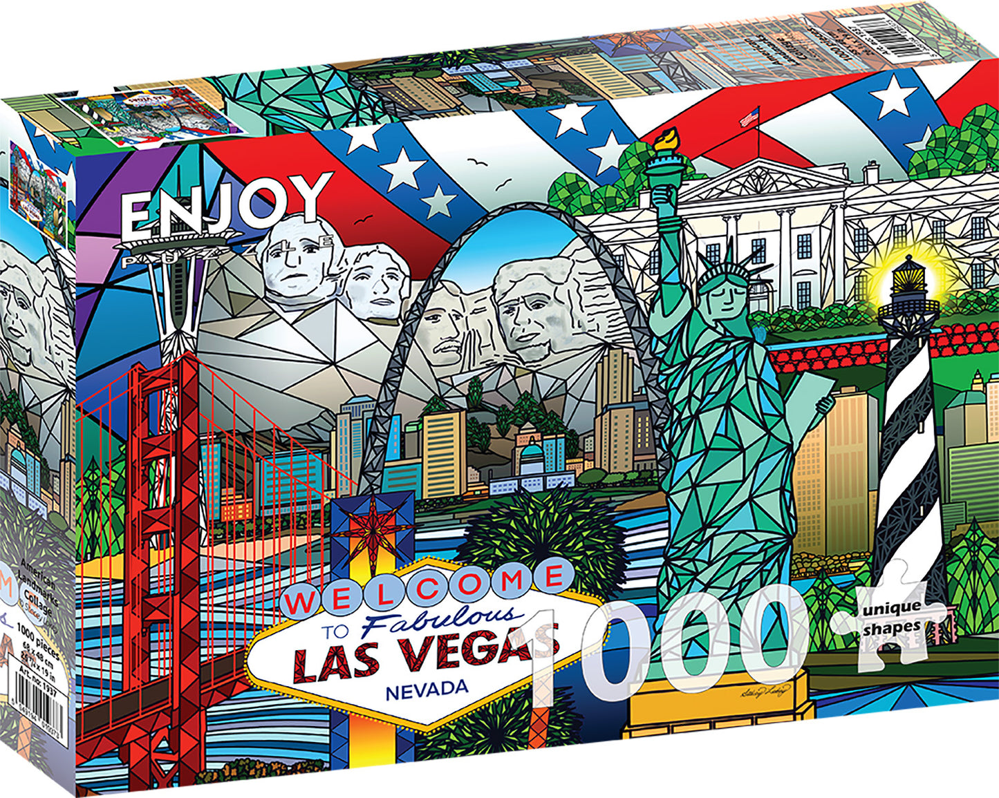 1000 Pieces Jigsaw Puzzle - American Landmarks Collage