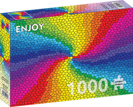 1000 Pieces Jigsaw Puzzle - Stained Glass Rainbow Burst
