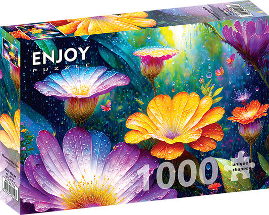 1000 Pieces Jigsaw Puzzle - Flowers in the Rain (2130)